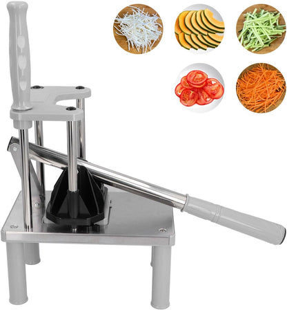 Commercial French Fry Cutter Manual Tool – Heavy-Duty Vegetable Cutter, Potato Chips & Fry Chopper, Easy Dicer, Perfect for Restaurants and Home Kitchens