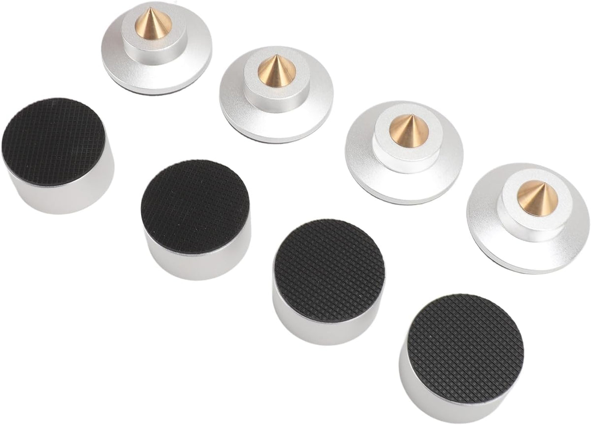 Aluminum Audio Amplifier Feet – 4-Piece HiFi Shock Absorber Pads for Speaker or CD Player, Reduce Vibration, Boost Sound Clarity