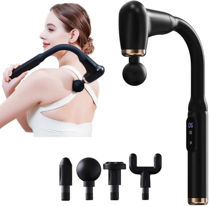Portable Fascia Massage Gun – Deep Tissue Muscle Massager with Extended Handle & U-Shaped Head for Neck, Back, Shoulder & Leg Relief
