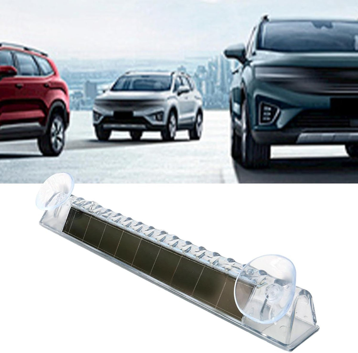 Solar-Powered Colorful Car Window Strobe Light – Wireless LED Warning Lamp for Anti-Collision Safety and Stylish Decoration