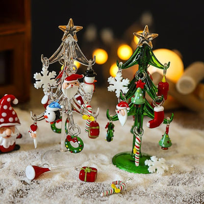 Handmade Murano Glass Christmas Tree Figurine – 15cm Ornament for Home Décor, Collectibles & Elegant Holiday Gift Giving