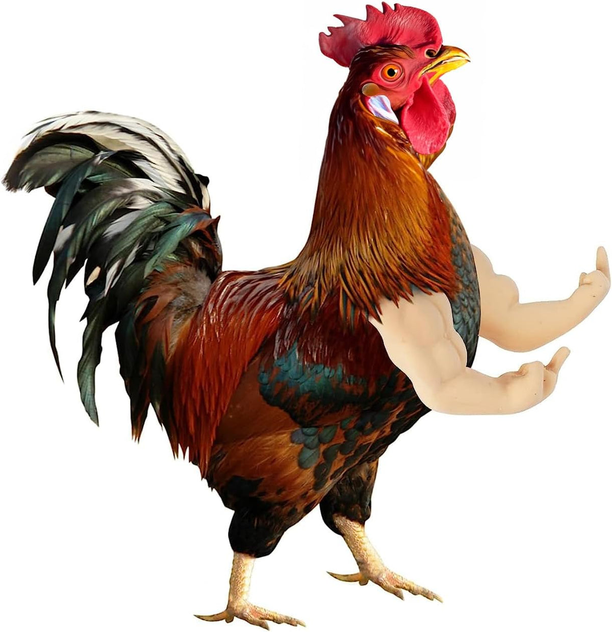 Funny Fighting Chicken Arms Toy – Artificial Muscle Arms Costume Accessory for Pigeon Hen Novelty Farmyard Entertainment Prop.