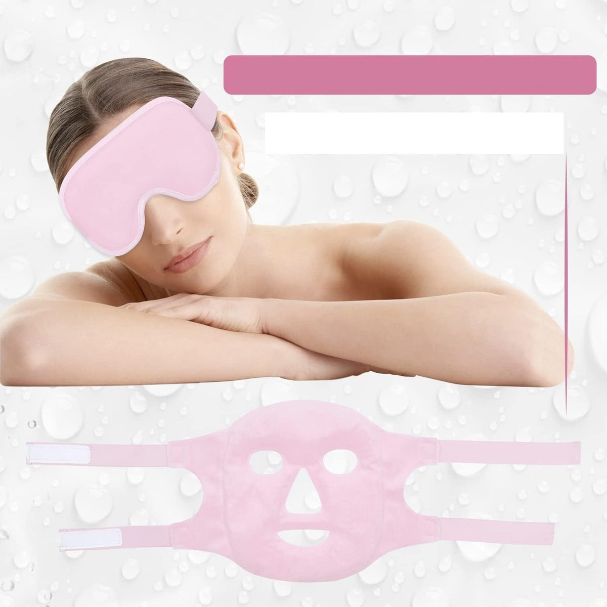 Reusable Full Face Ice Mask – Cooling Compression Therapy for Puffiness, Migraines, Redness Relief & Post-Skincare Recovery