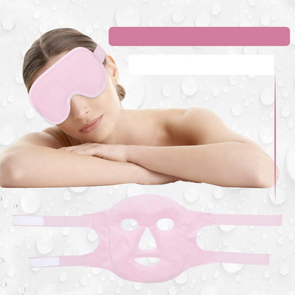 Reusable Full Face Ice Mask – Cooling Compression Therapy for Puffiness, Migraines, Redness Relief & Post-Skincare Recovery