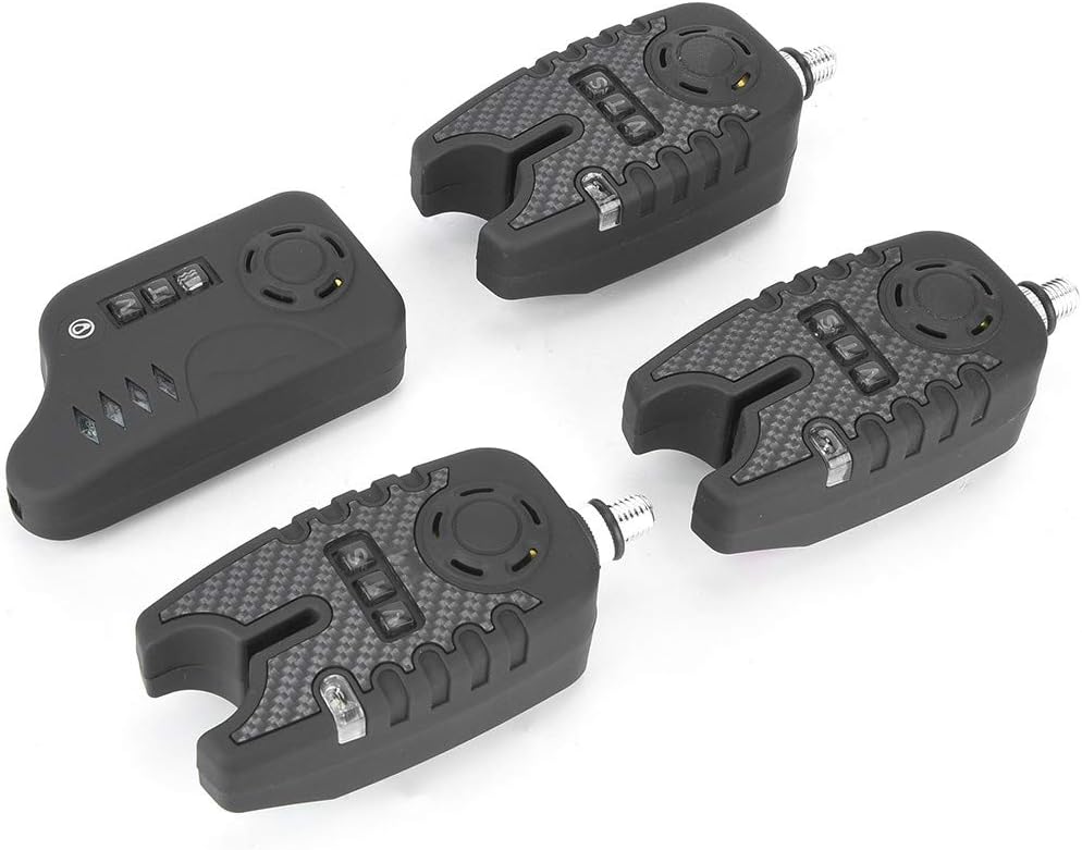 Waterproof Night Light Fishing Bite Alarm – 3-Pack Black Koi Pike Coarse Fishing Alarms with High-Sensitivity Alert System for Nighttime Fishing