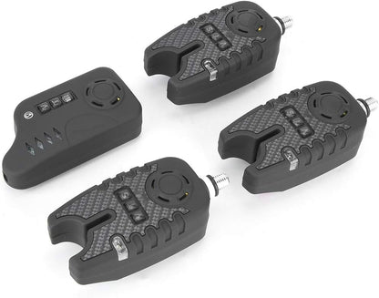 Waterproof Night Light Fishing Bite Alarm – 3-Pack Black Koi Pike Coarse Fishing Alarms with High-Sensitivity Alert System for Nighttime Fishing