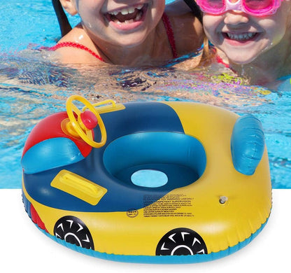 Inflatable Baby Swimming Float with Handles – Car-Shaped Pool Seat Ring for Toddlers 1–5 Years, Safe Summer Water Fun