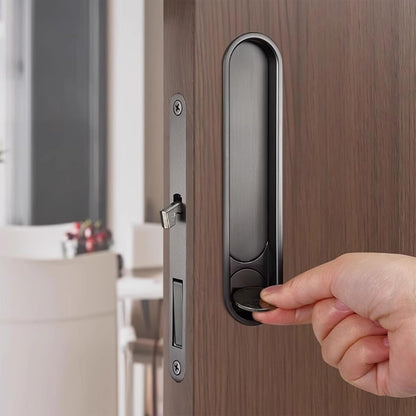 Invisible Entry Hook Pocket Door Lock –  With Interior Lock Fittings, Modern Sliding Hardware for Doors, Rooms, or Minimalist Spaces
