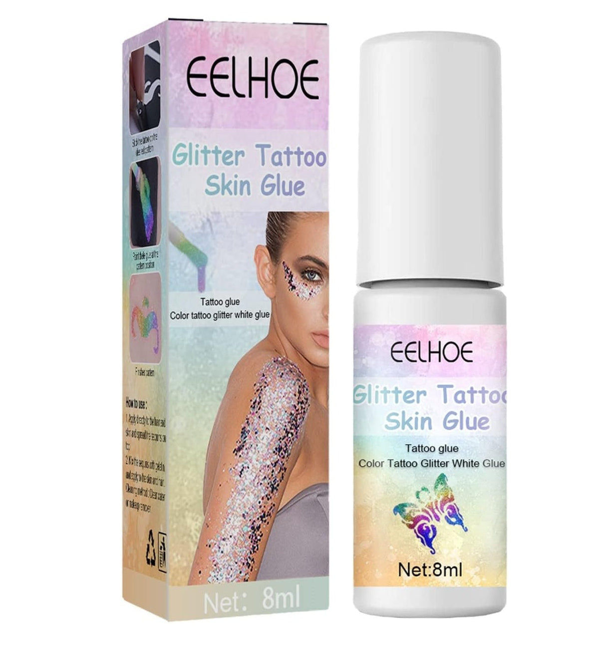 Glitter Tattoo Gel – Skin-Safe, Creative Paint for Eye Makeup, Body Art & Face Decoration with Long‑Lasting Sparkle