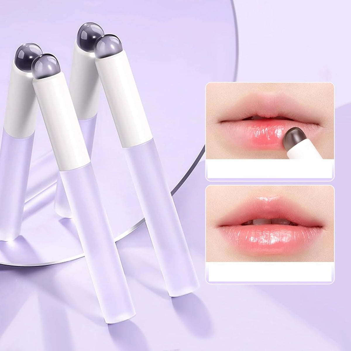 Dual-Head Silicone Lip Brush with Cover – Soft Concealer Applicator, Fingertip-Feel Makeup Brush for Precise Lipstick Blending
