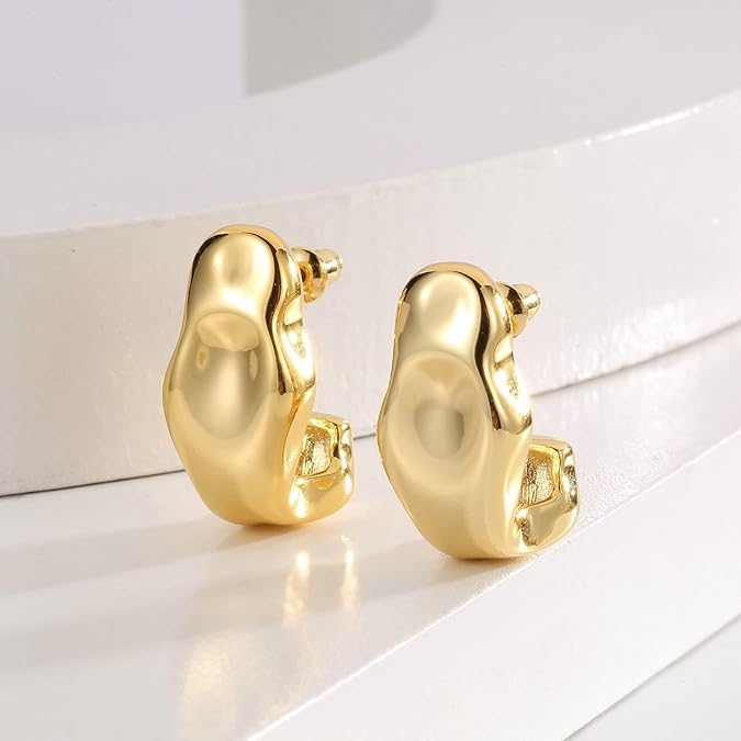 Chest Stud Earrings – 3D Gold Punk Body Part Design for Women’s Bold Statement Jewelry & Trendy Street Style