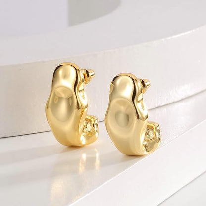 Chest Stud Earrings – 3D Gold Punk Body Part Design for Women’s Bold Statement Jewelry & Trendy Street Style