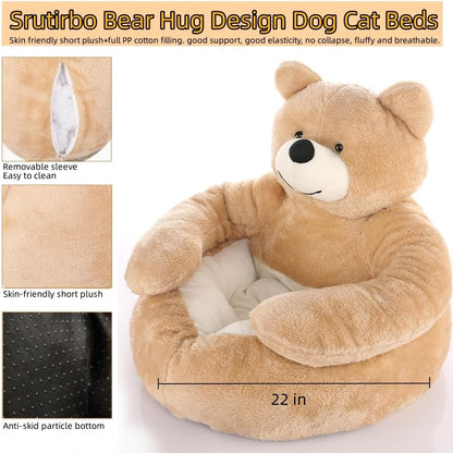 Teddy Bear Cuddler Cat Bed Dog Bed