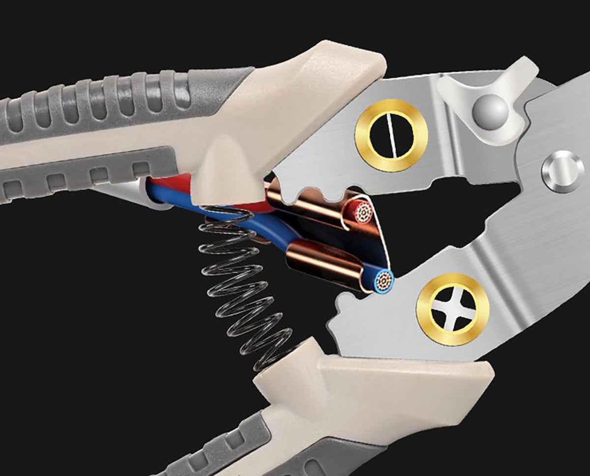 Multifunctional Wire Stripping Pliers – Stainless Steel Crimping, Cutting, and Shearing Tool for Electrical Work, Cables, and Household Wiring Projects