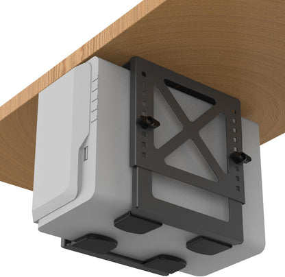 Adjustable Under-Desk PC / NAS Mount – Heavy-Duty Bracket Holder for CPU Towers, UPS Units & Small Form Computers, Space-Saving Office Setup
