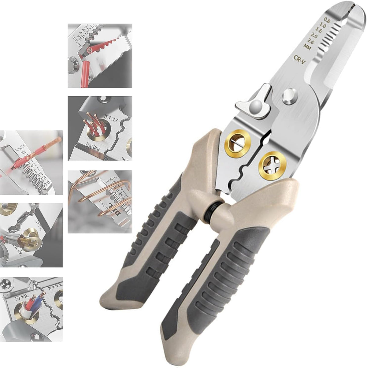 Multifunctional Wire Stripping Pliers – Stainless Steel Crimping, Cutting, and Shearing Tool for Electrical Work, Cables, and Household Wiring Projects