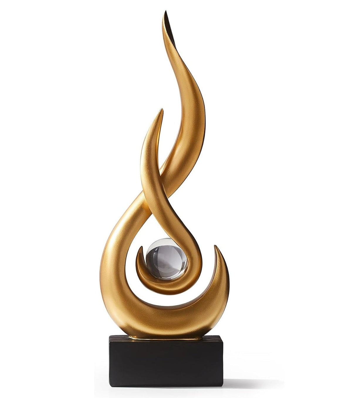 Modern Abstract Fire Resin Statue - Artistic Desk Ornament for Stylish Home Interiors, Study, or Office Decorative Placement