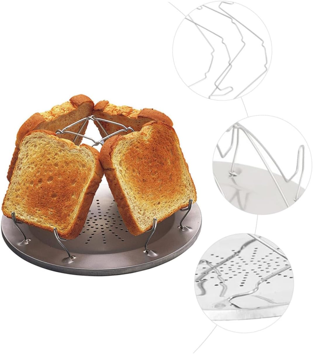 Stainless Steel Camping Toaster Rack – Portable Folding Outdoor Toast Grill for Bread, Stove Cooking & Multi-Purpose Kitchen Convenience
