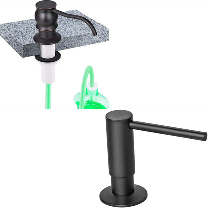 Built-In Brass Soap Dispenser – 500ML Black PE Bottle Kitchen Sink Liquid Soap Pump Dispenser for Modern Home Accessories