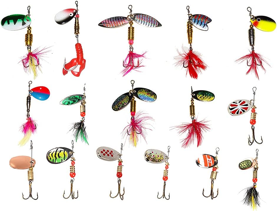 Metal Spoon Spinner Bait Kit – 16pcs Durable Fishing Lures with Storage Box Perfect for Pike, Bass, and Outdoor Fishing Adventures