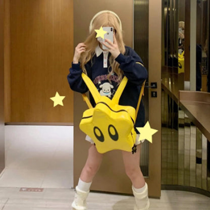 Kawaii Star Cartoon Backpack – Y2K Korean & Japanese Cute Book Bag for Girls, School, and Travel Adventures