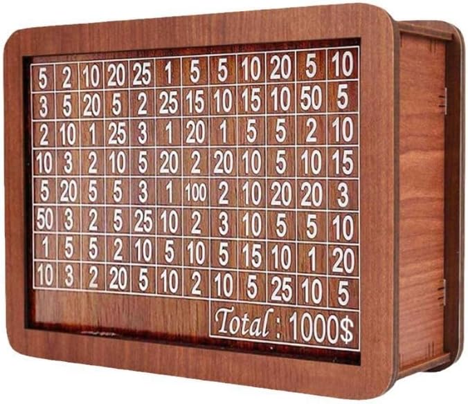 Wooden Cash Vault Savings Box – Secure Adult Money Bank with Target Tracker & Numbered Goal Display