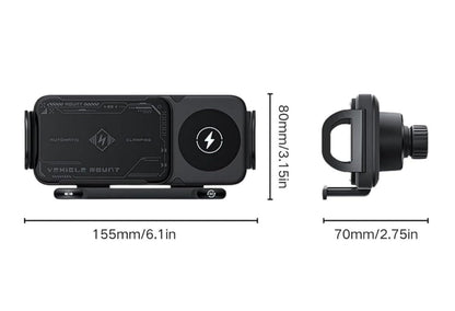 Wireless Car Charger & Rotating Phone Mount – 2-in-1  Fold Series & iPhone-Compatible Hands-Free Power for Every Drive