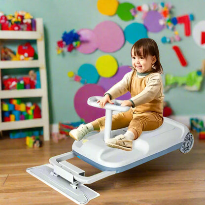 Self-Balancing Electric Scooter with Hoverboard Seat – LED-Lit Anti-Tip Ride-On for Kids & Adults, Parent-Child Kart Fun Anywhere