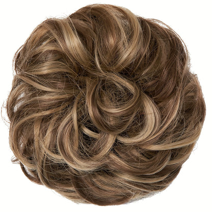 Messy Curly Hair Bun Extension – Voluminous Synthetic Elastic Chignon Scrunchie for Effortless Updo, Instant Volume & Natural-Looking Glam Hairpiece for Women