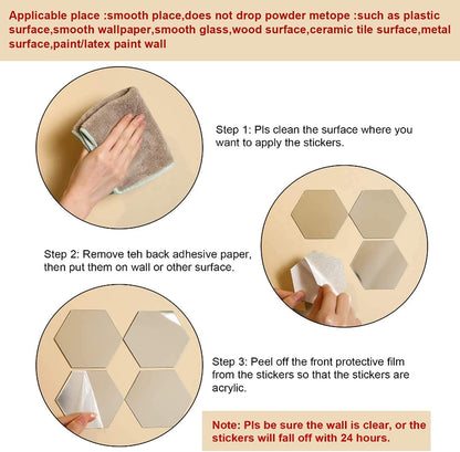 Hexagonal Acrylic Mirror Wall Sticker