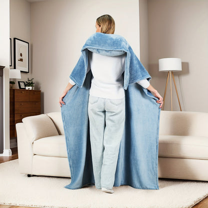 Portable Winter Car Blanket with Pillow – Soft Flannel Travel Throw for Sofa, Backseat, or Office Air Conditioning Warmth
