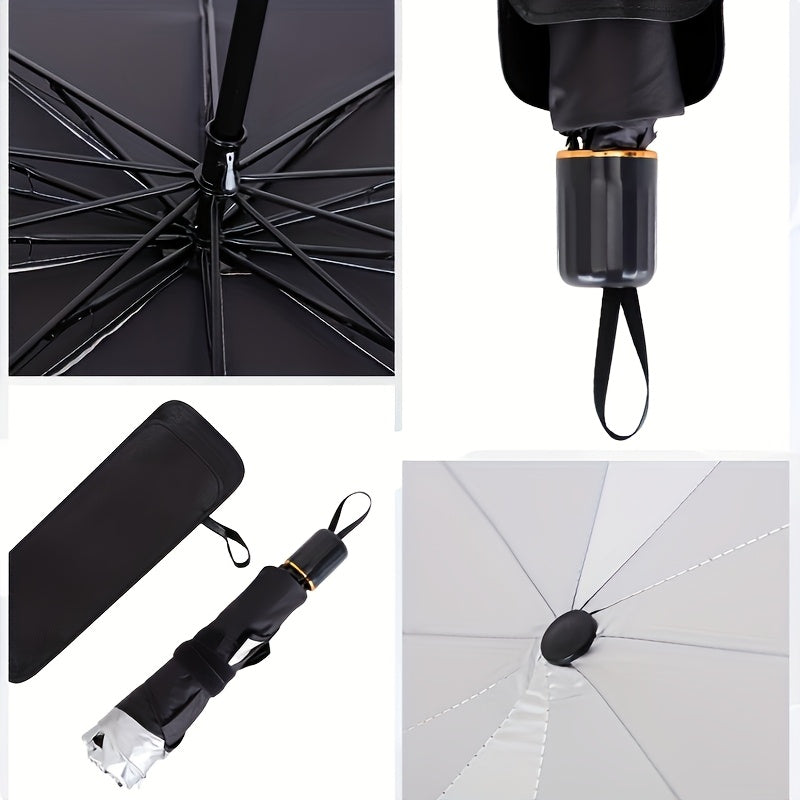 Portable Folding Windshield Sunshade – Universal Automobile Sun Block with Heat Insulation, UV Reflection, and Easy In-Car Storage Design