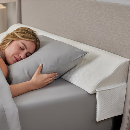 Hexagon Pattern Bed Wedge Pillow – Back Support Cushion for Sleeping with Machine-Washable Cover, Great for Elevated Rest Comfort