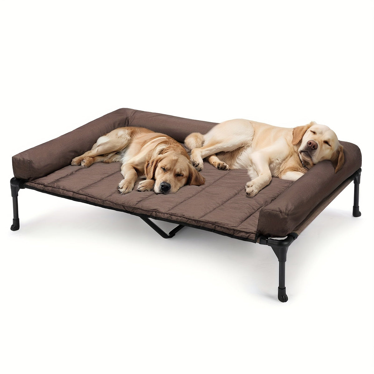 Raised Breathable Cooling Elevated Dog Bed with Pillow-Top – Mesh Bolster Pet Cot for Indoor/Outdoor Summer Comfort & Joint Support