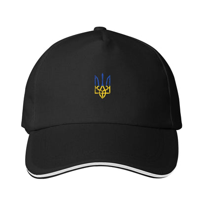 Ukraine Flag Baseball Cap – Patriotic Adjustable Hat with Trident Emblem, Breathable Black Cap for Outdoor Style & Pride