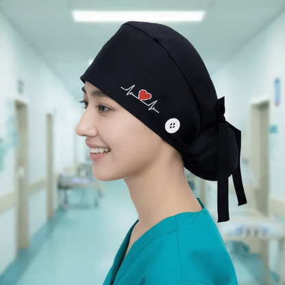 Adjustable Scrub Caps for Women – Lightweight Breathable Nurse Hats with Ponytail Holder for Doctors and Healthcare Staff