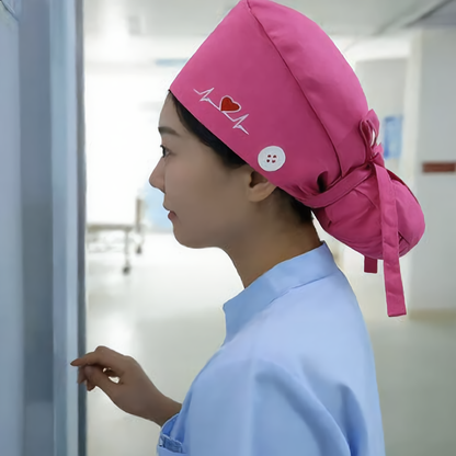 Adjustable Scrub Caps for Women – Lightweight Breathable Nurse Hats with Ponytail Holder for Doctors and Healthcare Staff