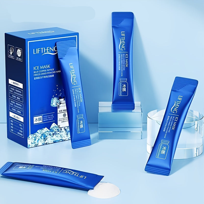 Blue Copper Peptide Ice Mask – Hydrating Freeze-Dried Skincare for Glowing, Firm, and Rejuvenated Complexion Anytime