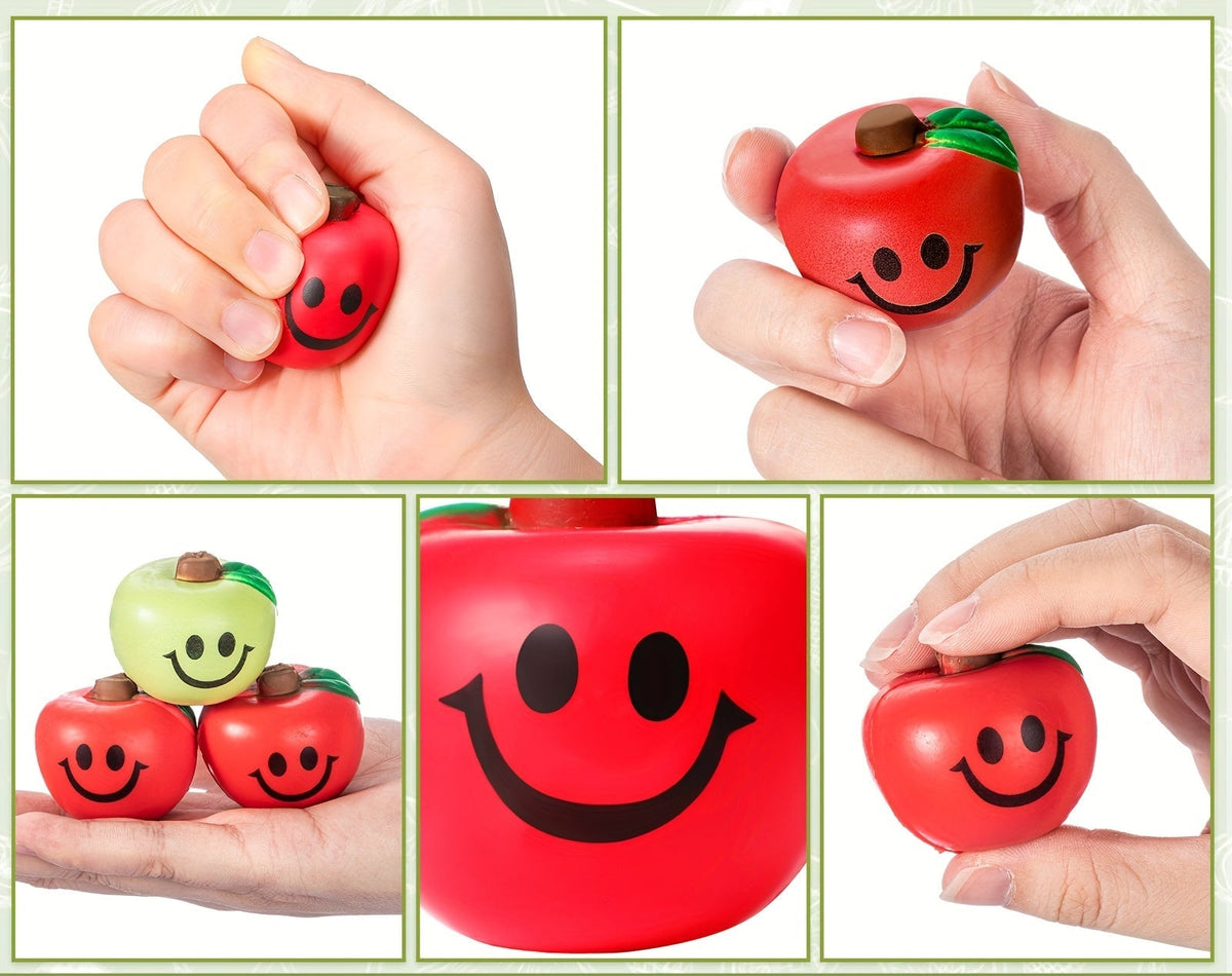 Fruit Smile Stress Balls – 50pcs Soft Foam Hand Grip Exercise Balls Bulk Party Favors for Adults, School Carnival Rewards