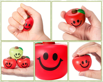 Fruit Smile Stress Balls – 50pcs Soft Foam Hand Grip Exercise Balls Bulk Party Favors for Adults, School Carnival Rewards