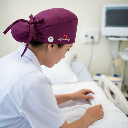 Adjustable Scrub Caps for Women – Lightweight Breathable Nurse Hats with Ponytail Holder for Doctors and Healthcare Staff