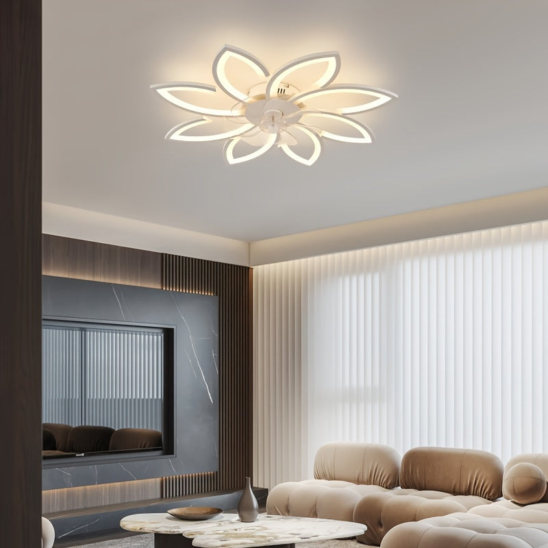 Modern LED Ceiling Fan Light – Quiet Motor, Remote Control, Adjustable Brightness & Stylish Black Iron Design