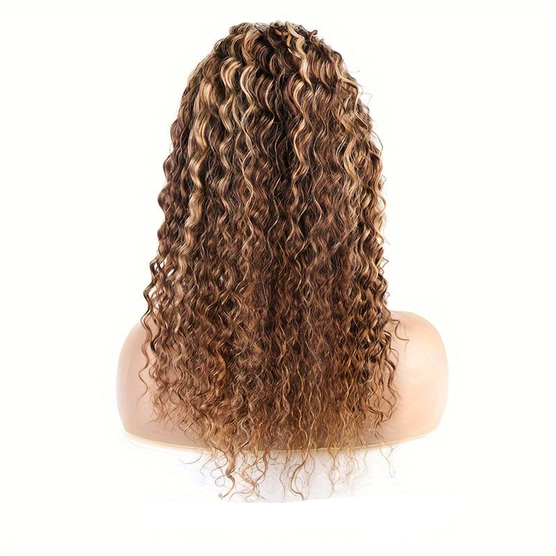 Deep Wave Honey Blonde Lace Front Wig –  13x4 Human Hair Wig with 180% Density for Glamorous Party Looks and Natural Styling Freedom