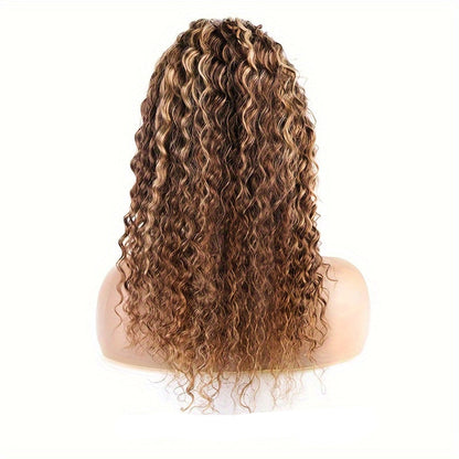 Deep Wave Honey Blonde Lace Front Wig –  13x4 Human Hair Wig with 180% Density for Glamorous Party Looks and Natural Styling Freedom