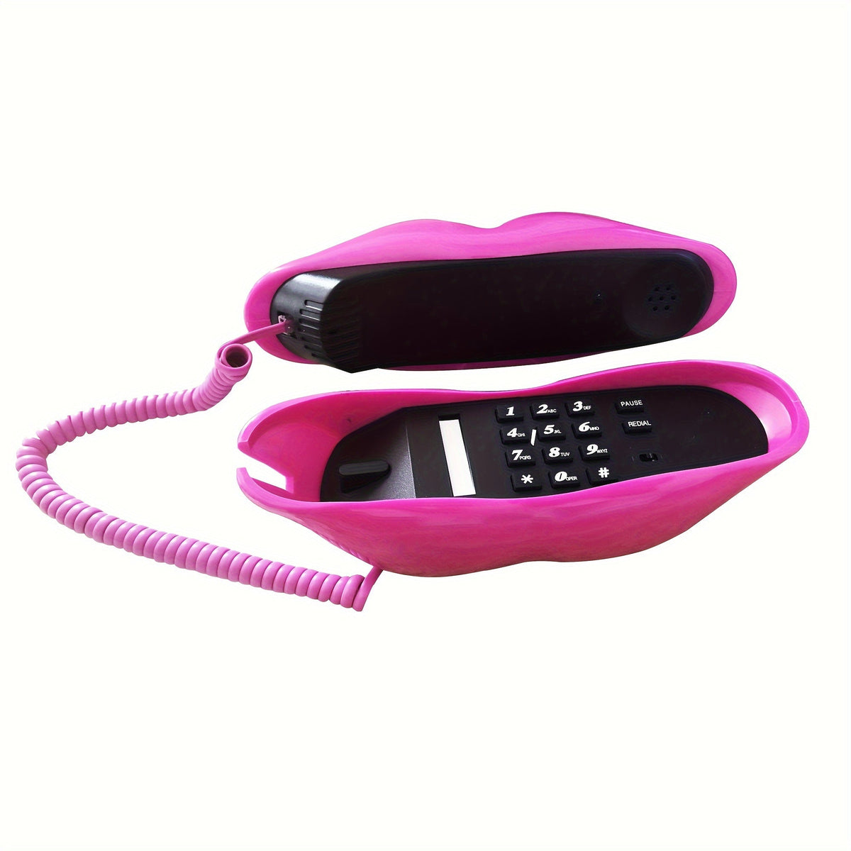 Retro Lip Corded Telephone – Quirky Analog Mouth Phone for Home Decor, Fun Gift & Vintage Room Accent
