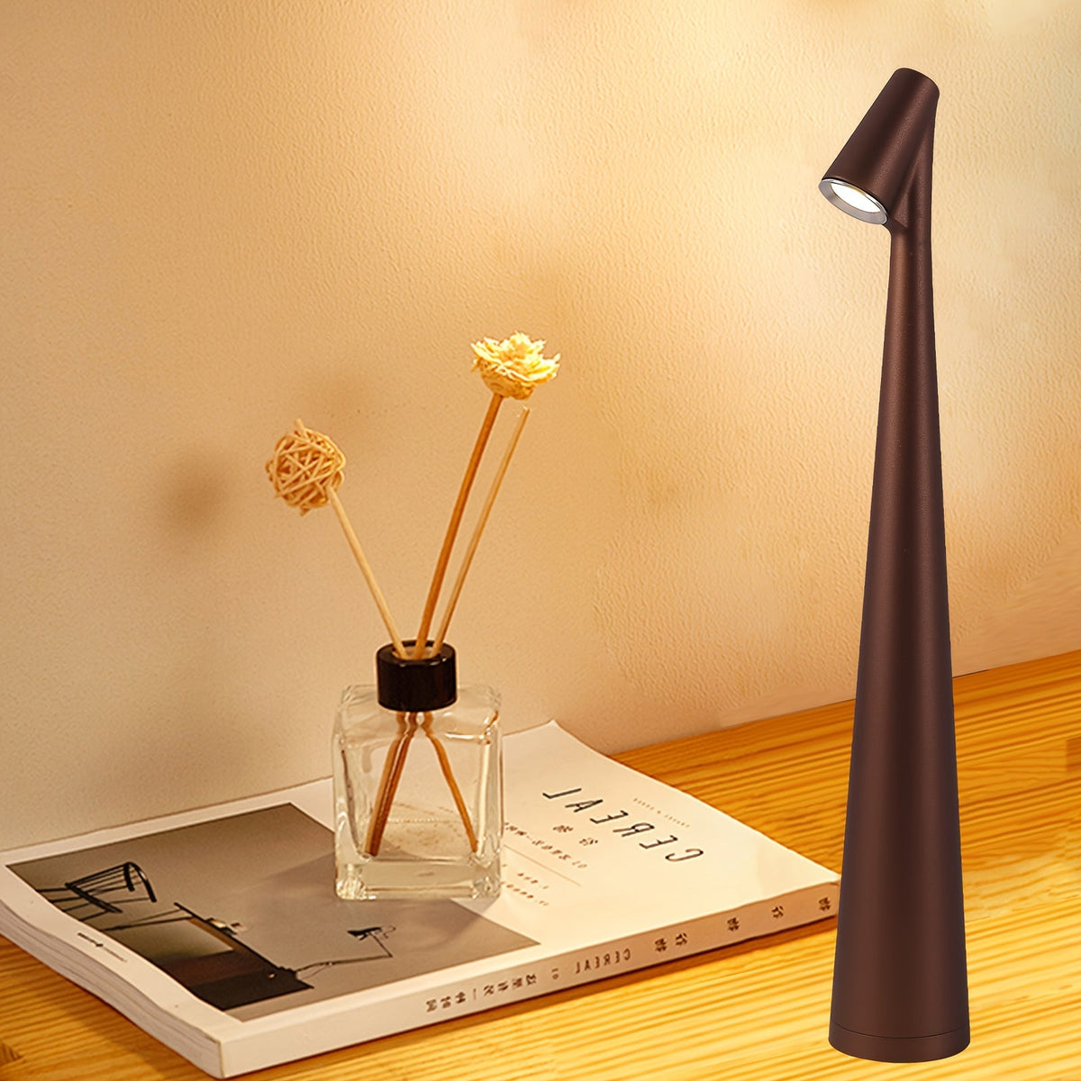 Minimalist Pagoda Table Lamp – Creative Bedside Touch Night Light with Art-Inspired Luxury Design for Bedroom and Living Room Decor