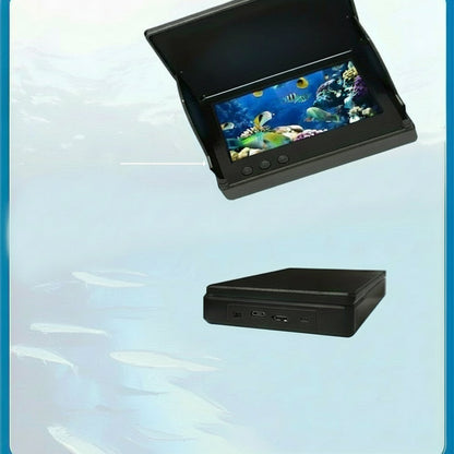 Upgraded Underwater Fishing Camera Set – Single-Sided Shading Screen with Long Cable, LED Attracting Light & Clear Water Viewing for Fishing Enthusiasts