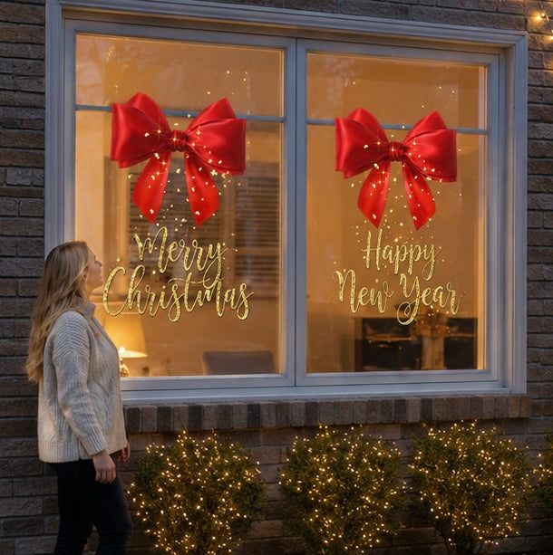 Christmas Window Cling Stickers – Snowflake Glass Decals for Storefronts, Doors and Holiday Home Decor