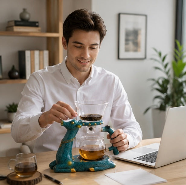 Automatic Glass Kung Fu Teapot - Premium High-End Tea Brewing Pot for Tea Enthusiasts with Elegant Pouring and Modern Design