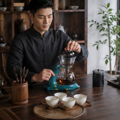 Automatic Glass Kung Fu Teapot - Premium High-End Tea Brewing Pot for Tea Enthusiasts with Elegant Pouring and Modern Design
